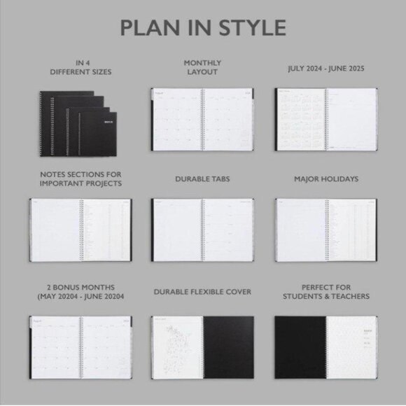 🐰🎉Set of 3 2024-25 planning calendars three sizes - Picture 9 of 9